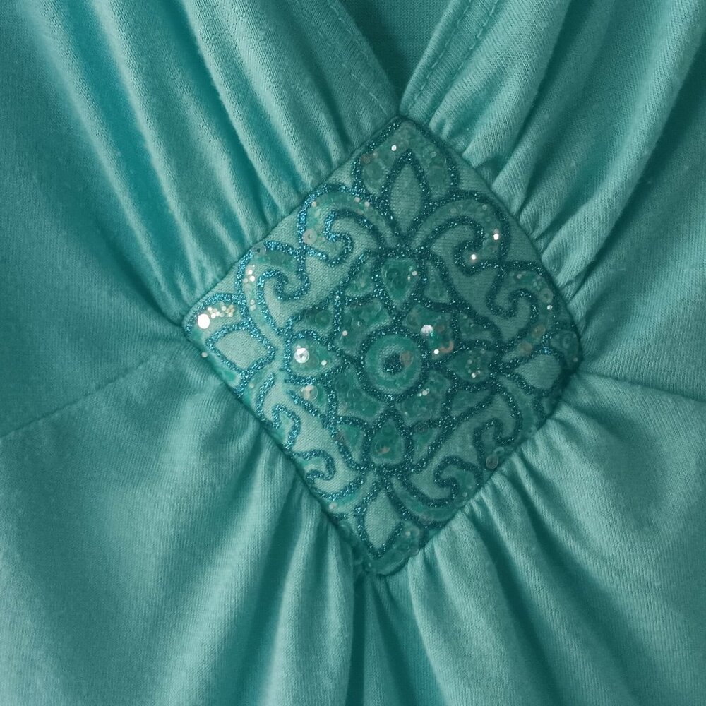 Sweet Aqua Bling! Soft JKLA Petites Tank Top